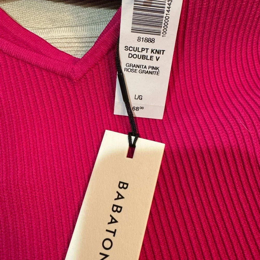 Babaton Ribbed V-Neck Tank Top - Fuchsia - Picture 3 of 3